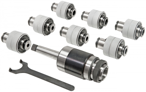 Accesorii prelucrare metal - Set de mandrine pentru taiere filete cu schimbare rapida MK 3 / M12 - M24
