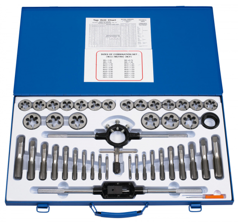 Instrumente de decupare metalelor - Set de filetat HSS, 45 piese, M6 - M24