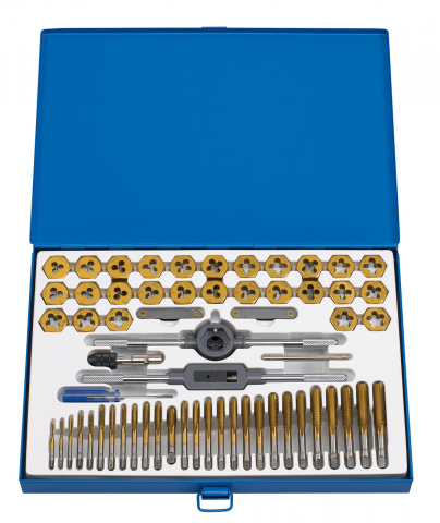 Instrumente de decupare metalelor - Set de filetat HSS, 60 piese, M3 - M12
