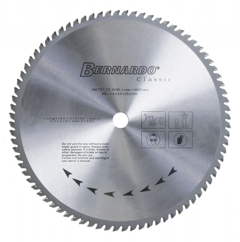 Lame de ferastrau cu varf din carbura - Panza de fierastrau HM 355 x 2,4 x 25,4 mm, Z 58 pentru otel
