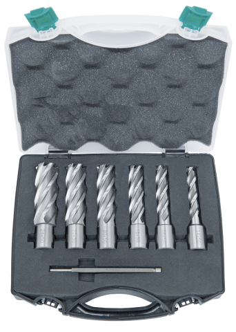 Accesorii pentru mașini de găurit magnetice - Set carotiere standard HSS CDL, 14 - 24 mm, adancime de gaurire 50 mm