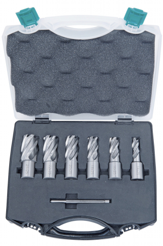 Accesorii pentru mașini de găurit magnetice - Set carotiere standard HSS CDS, 14 - 24 mm, adancime de gaurire 25 mm