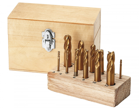 Set combinat freze cu coada, acoperire TiN, 3-12 mm, 12 piese