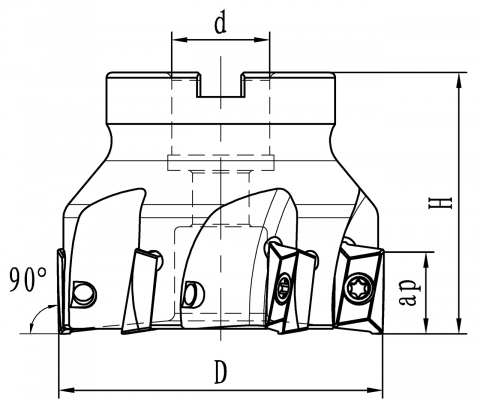 Freza plana cu placute interschimbabile diam. 80 mm / B 27 [1]