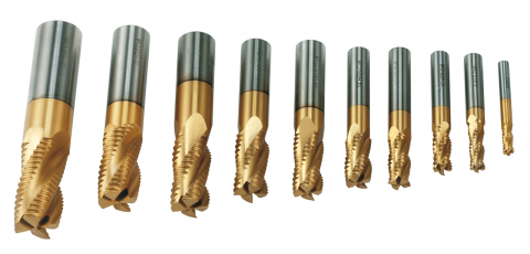 Instrumente de frezat - Set freze de degrosare cu coada HSS, acoperire TiN, 10 piese