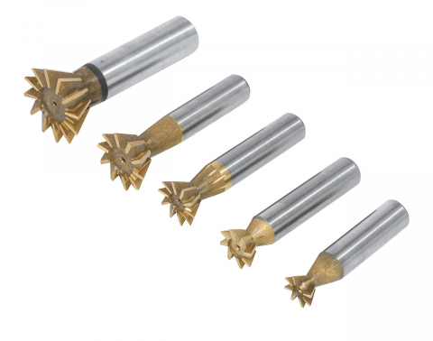 Instrumente de decupare metalelor - Set freze pentru coada de randunica, 5 piese