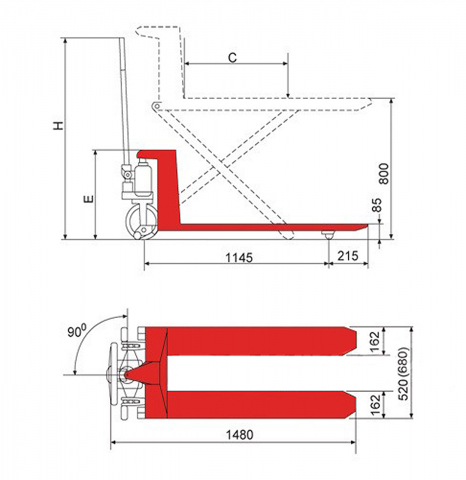 Transpalet foarfeca manual Bernardo SHW 1000 T [2]