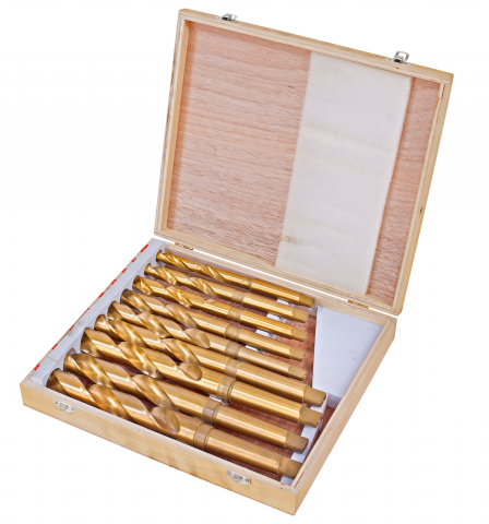 Set burghie elicoidale HSS acoperite cu TiN, cu con Morse, Set B [1]