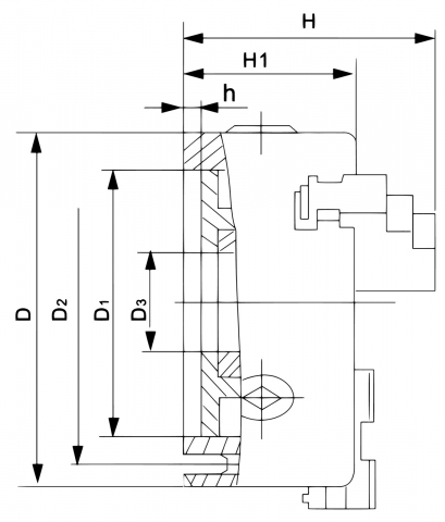 Universal cu 3 bacuri Bernardo DK11, DIN 6350, DK11-400, fonta [1]
