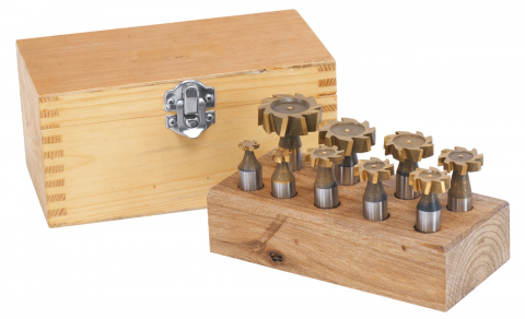 Instrumente de decupare metalelor - Set freze pentru caneluri T, 9 piese