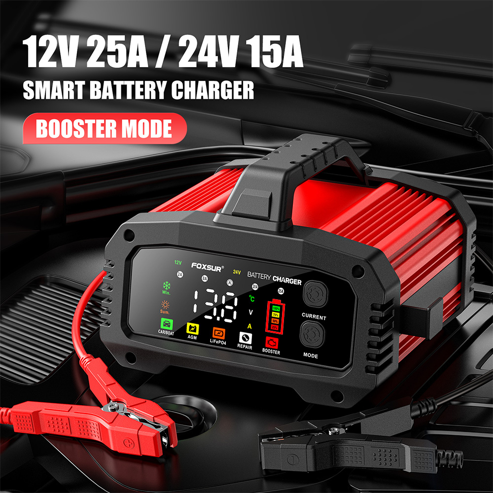 Redresor Auto Profesional FOXSUR 25A 12V 24V de mare putere