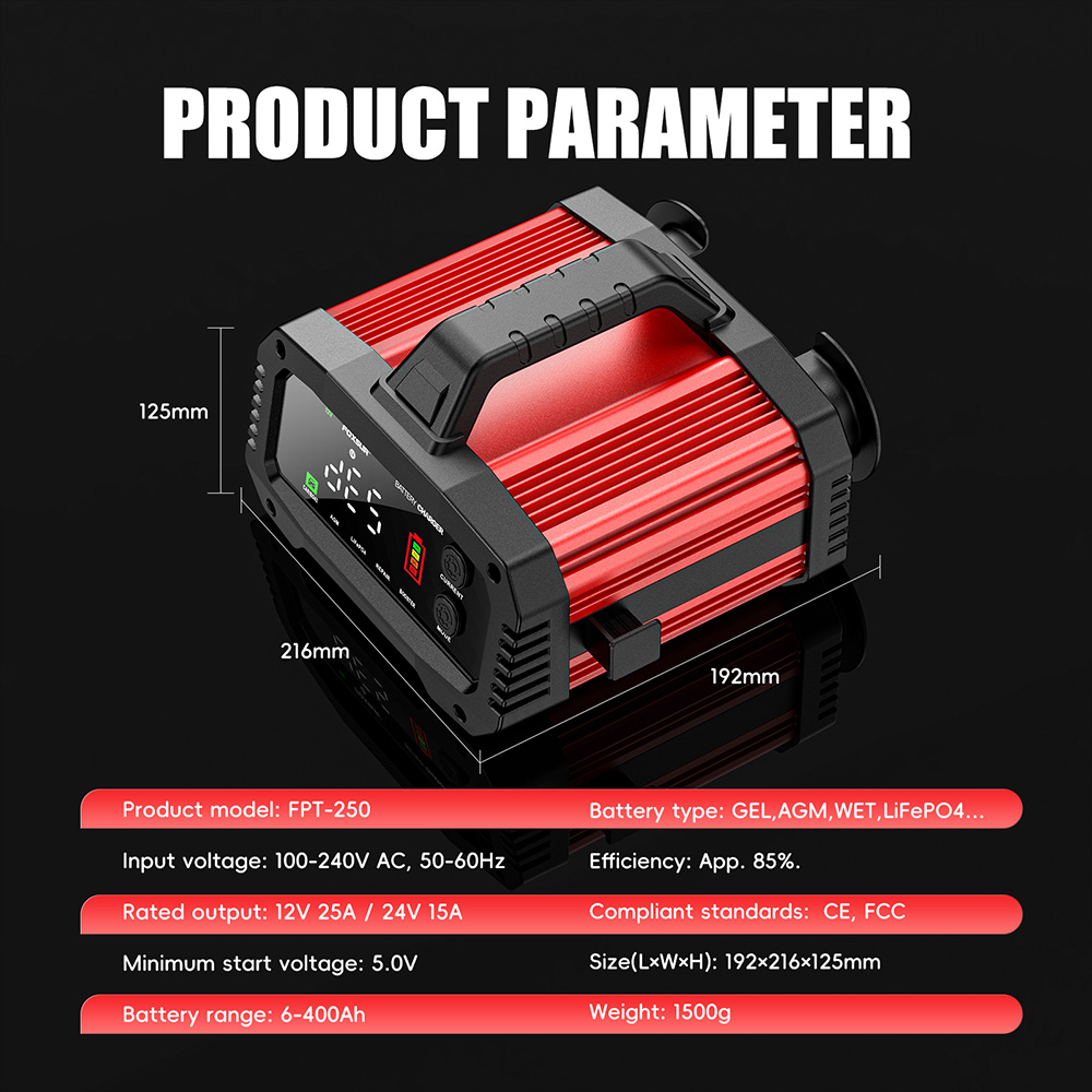 Specificatii si Dimensiuni constructive redresor FOXSUR FPT-250
