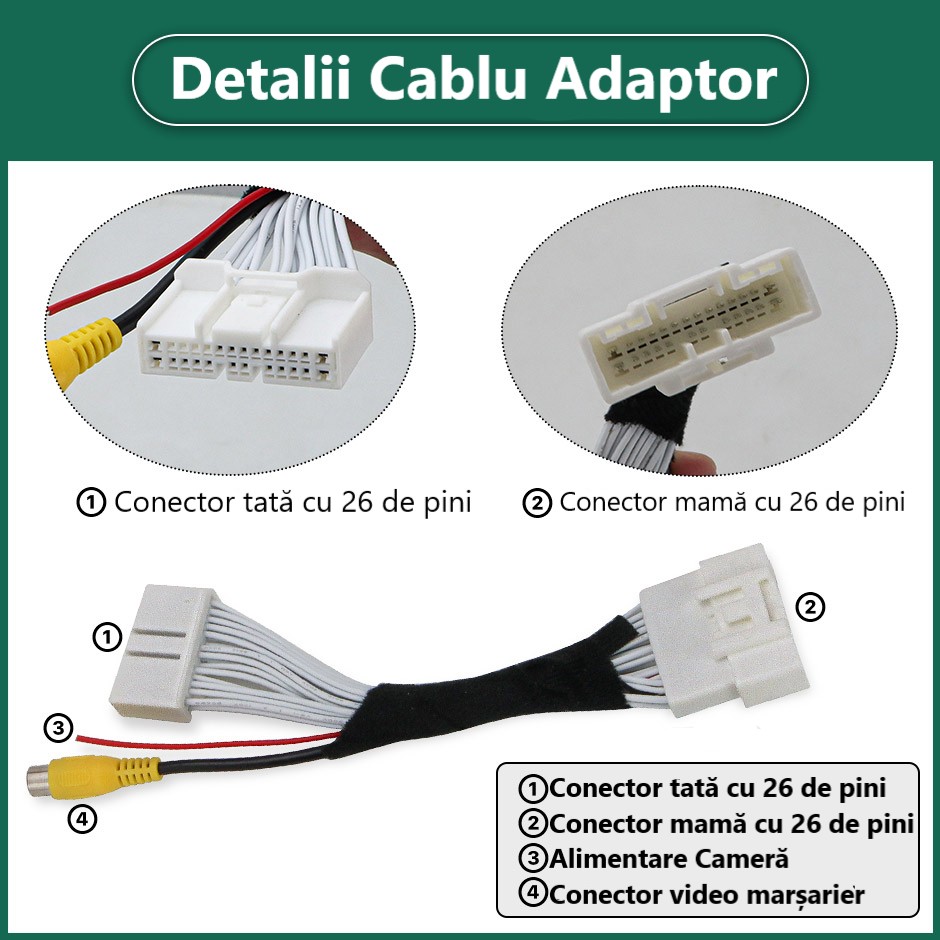 Adaptor cablaj 26 pini camera Toyota Hilux