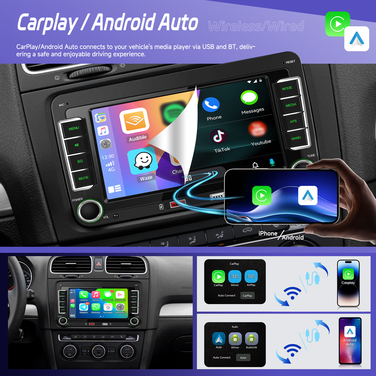 CarPlay si Android Auto Wireless functie de top Google