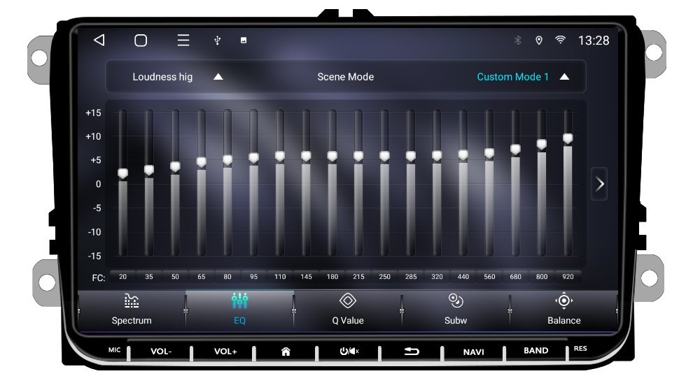 Egalizator audio DSP navigatie premium