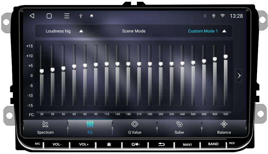 Egalizator audio DSP navigație auto