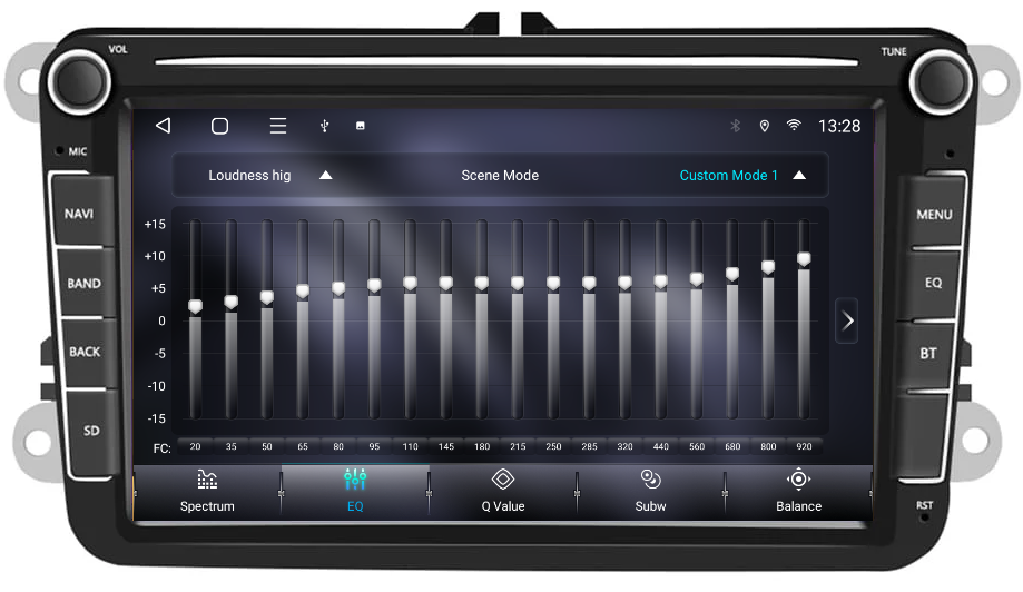 Egalizator audio DSP navigatie premium