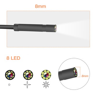 Camera inspectie 8mm cablu semirigid 10m