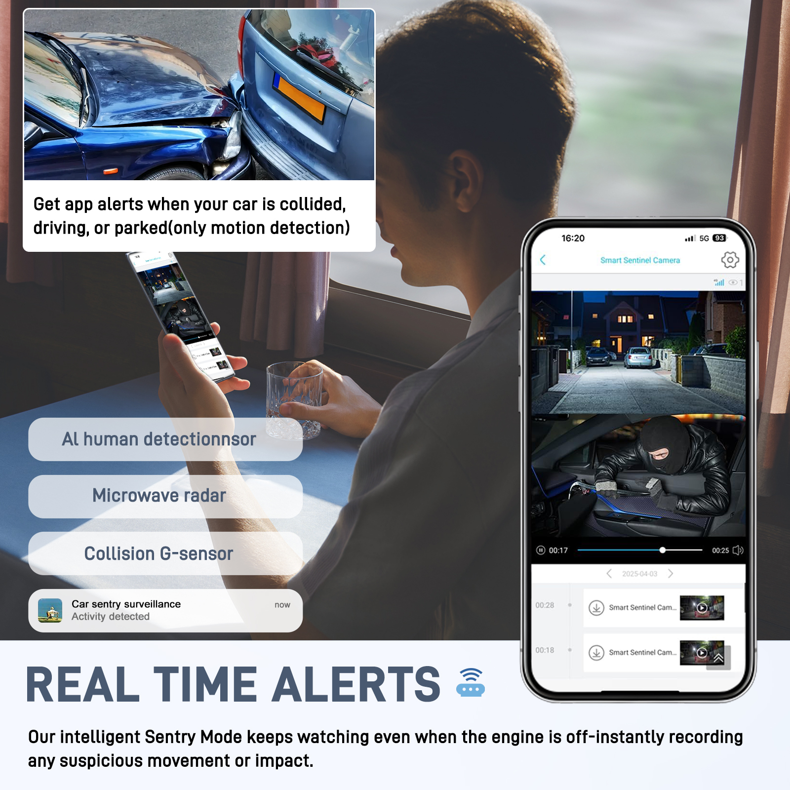Mod parcare si alerte camera DVR