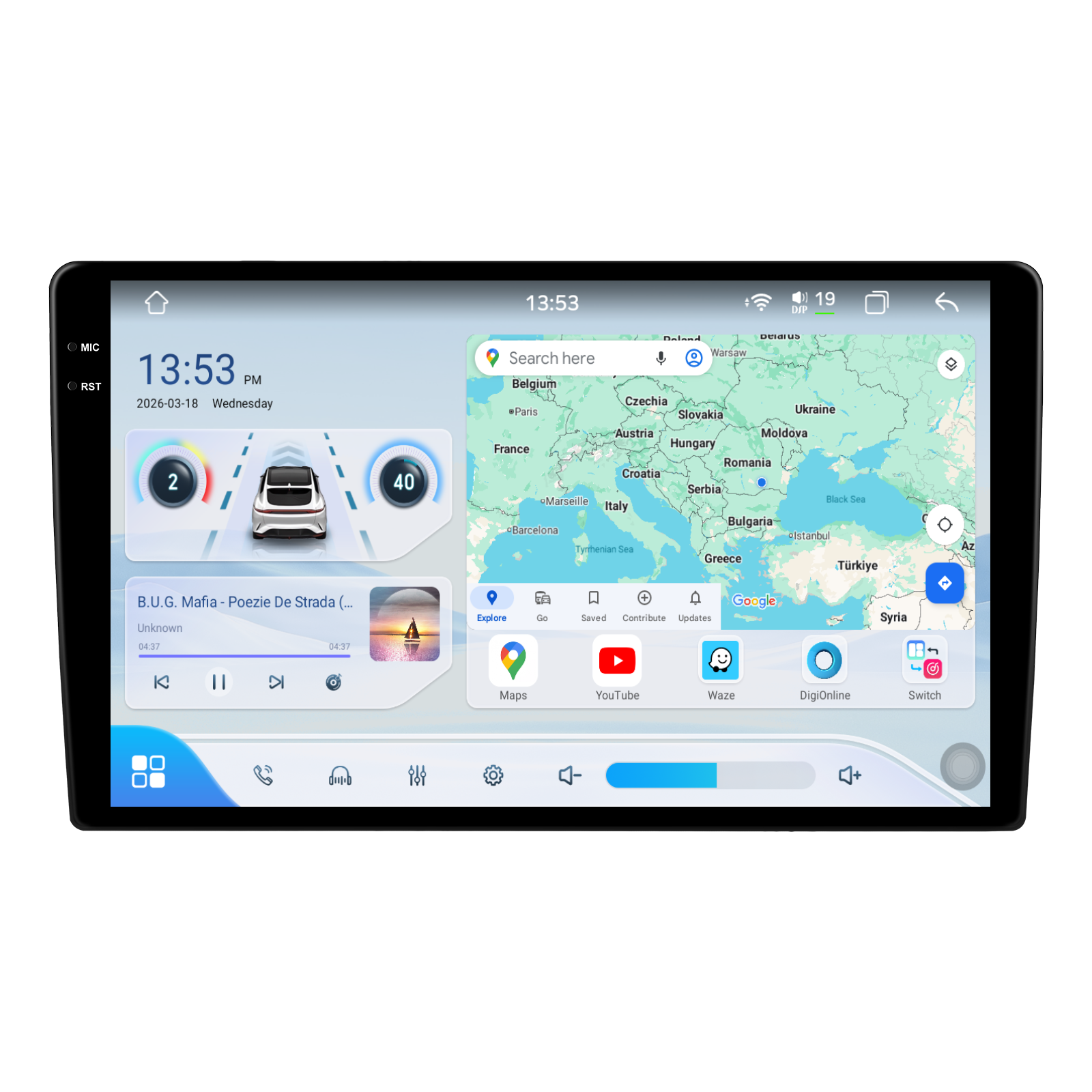 Interfata customizabila Android 14 navigatie Passat