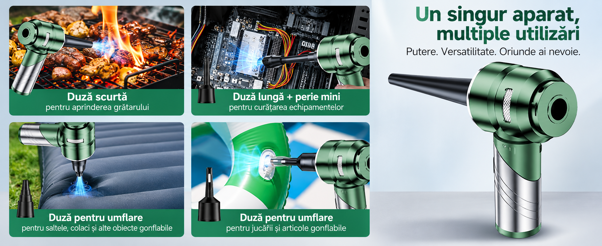 Functie suflare aspirator eCarTech pentru PC gratar si obiecte gonflabile