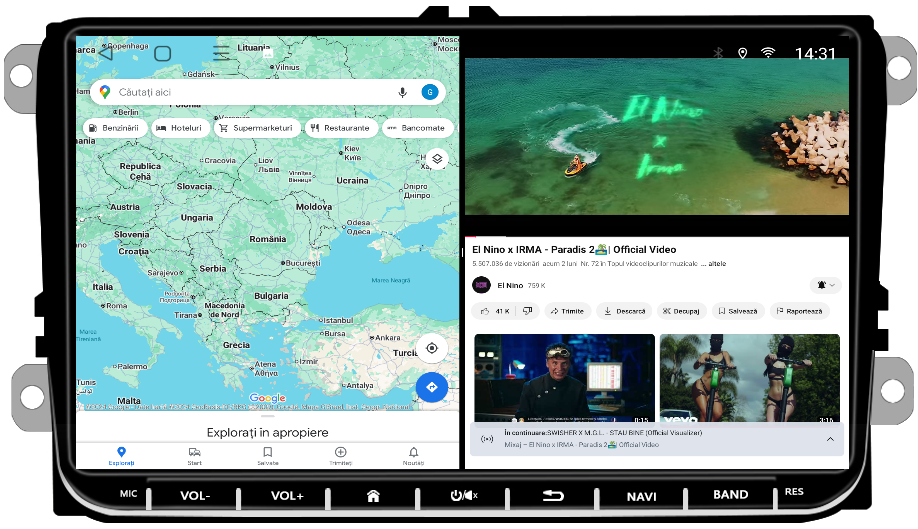 Funcție Split Screen navigație Android