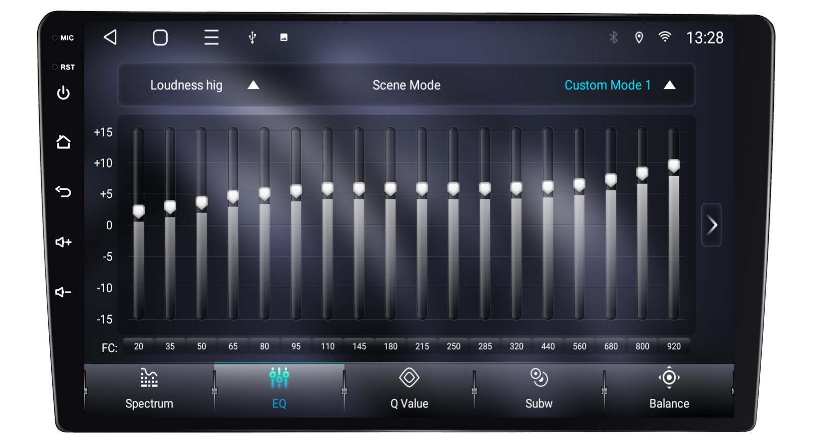Egalizator audio DSP navigatie
