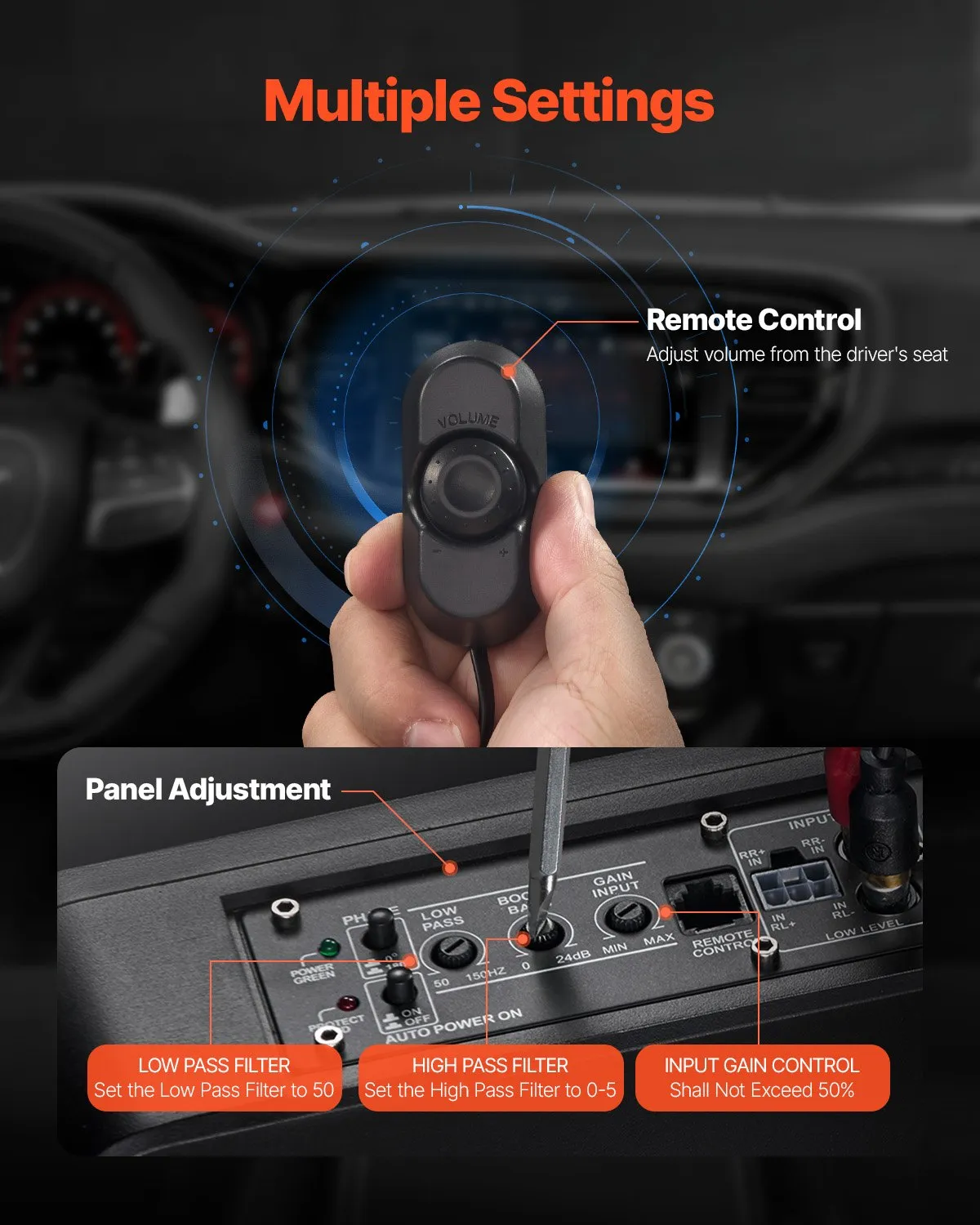 Telecomanda si setari subwoofer auto