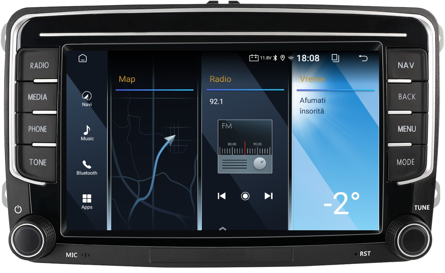 Interfață navigație auto Android pentru VW, Skoda și Seat