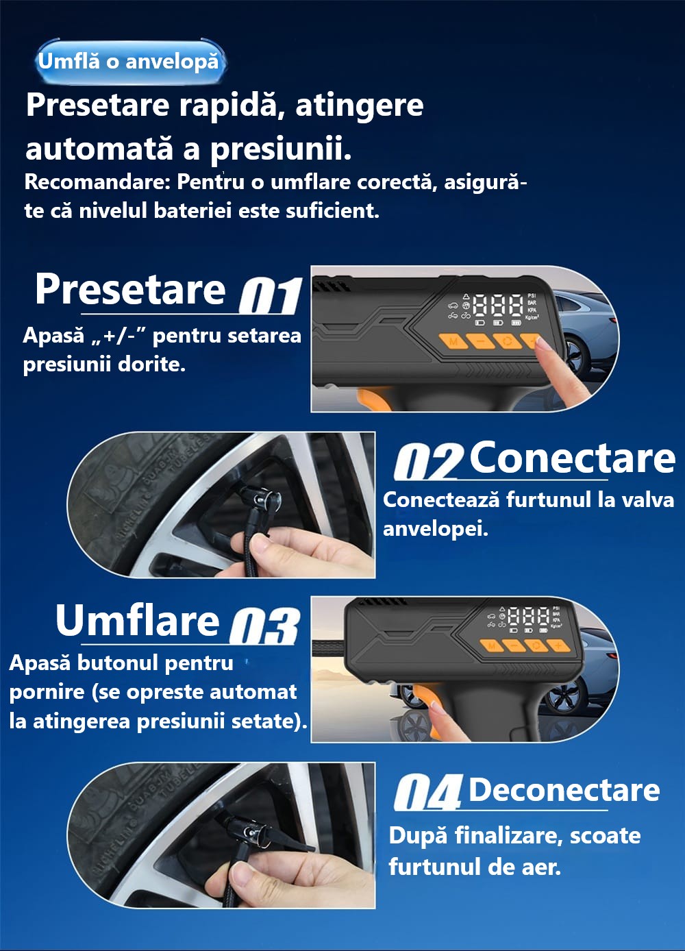 Oprire automata presetare presiune compresor