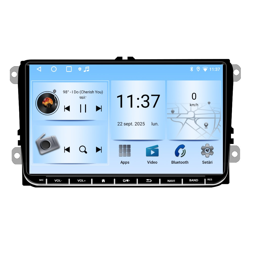 Navigație Auto 2+32GB, Android 13 cu CarPlay & Android Auto Wireless – 9 inch HD, DSP, GPS, Bluetooth – Compatibil VW, Skoda, Seat [1]