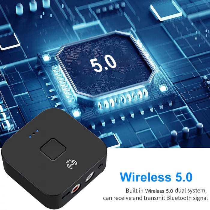 Adaptor Bluetooth MinTech BT200, transmitator si receptor, NFC, A2DP, RCA, AUX, 3.5MM Jack [2]