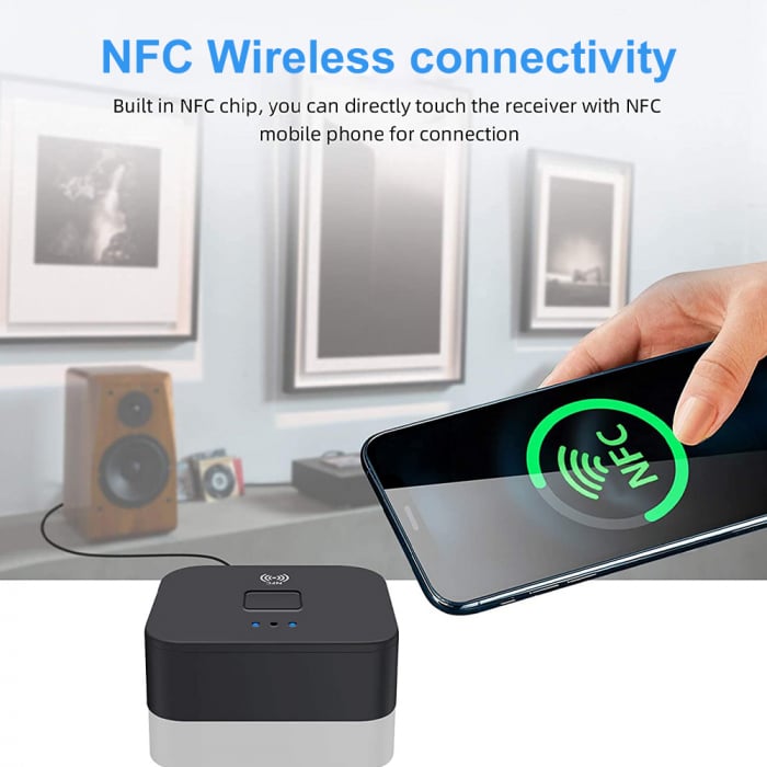 Adaptor Bluetooth MinTech BT200, transmitator si receptor, NFC, A2DP, RCA, AUX, 3.5MM Jack [8]