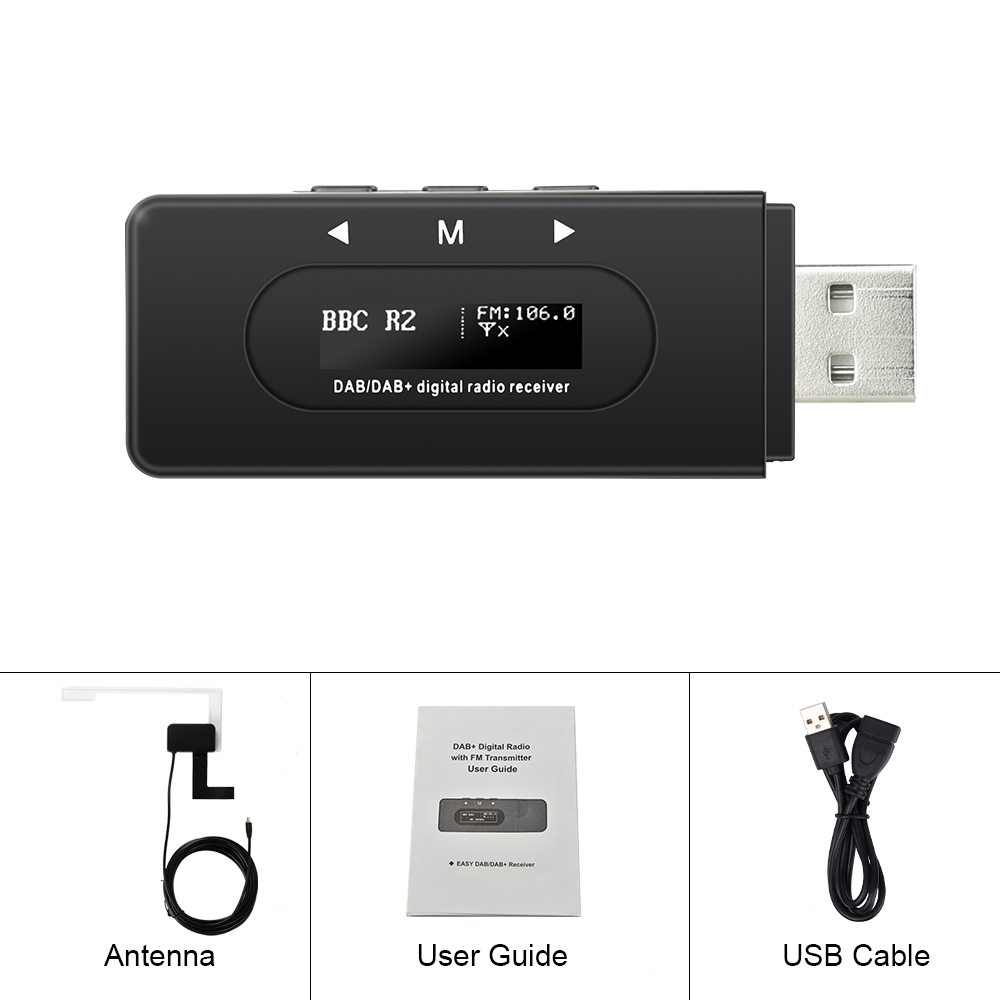 Adaptor Radio DAB+ USB cu Antenă, Compatibil Multimedia Auto, Receptor Digital FM cu Afișaj LCD, Instalare Plug & Play [7]