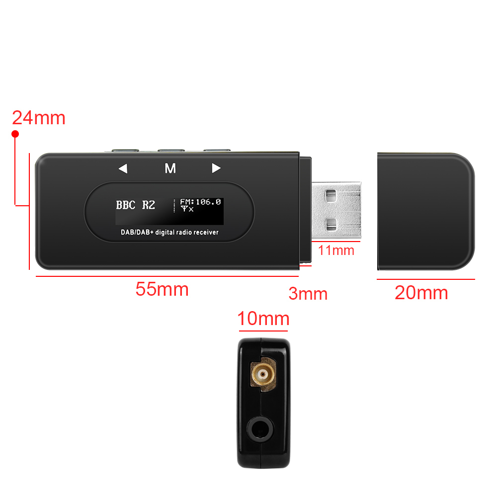 Adaptor Radio DAB+ USB cu Antenă, Compatibil Multimedia Auto, Receptor Digital FM cu Afișaj LCD, Instalare Plug & Play [5]