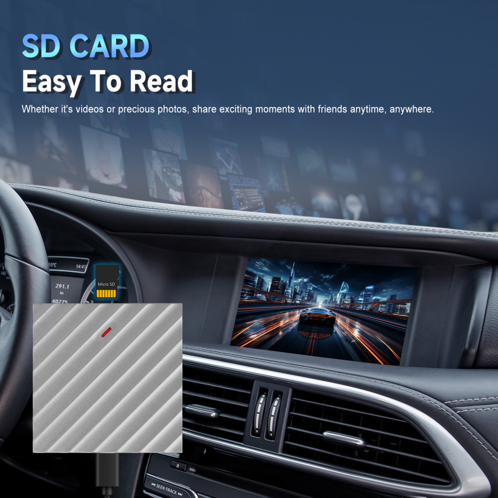 Adaptor universal, AI Box Android 12.0 cu Wireless CarPlay și Android Auto, 2GB RAM+16GB ROM, Wi-Fi Dual-Band, Suport TF Card și AirPlay [8]