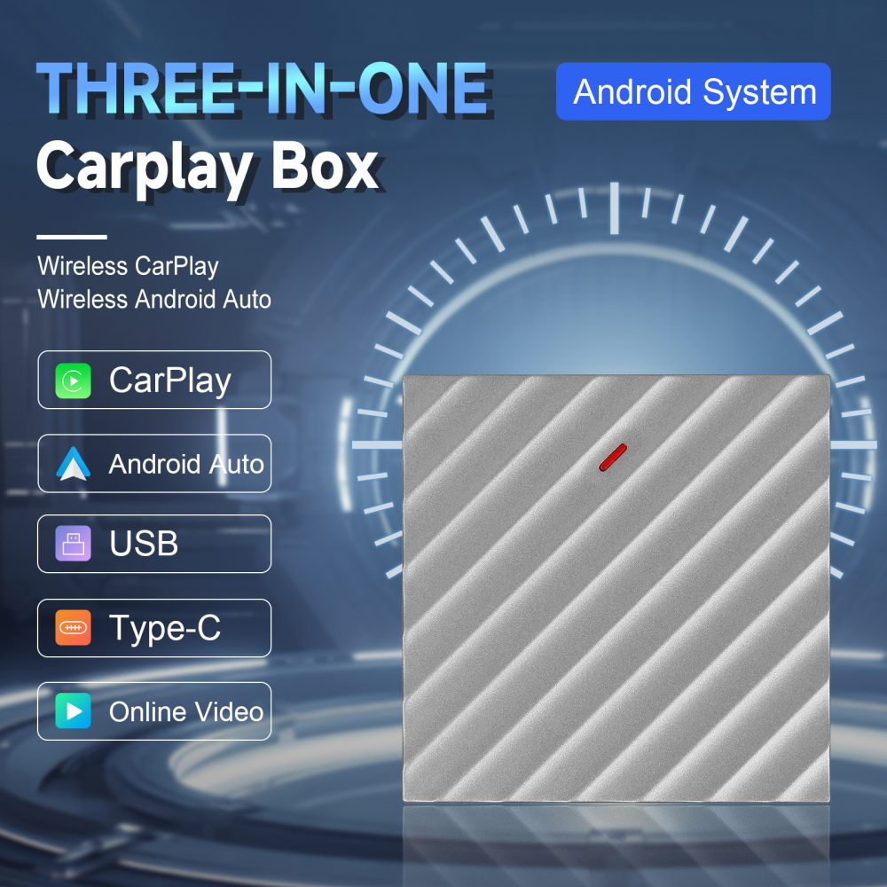 Adaptor universal, AI Box Android 12.0 cu Wireless CarPlay și Android Auto, 2GB RAM+16GB ROM, Wi-Fi Dual-Band, Suport TF Card și AirPlay [20]