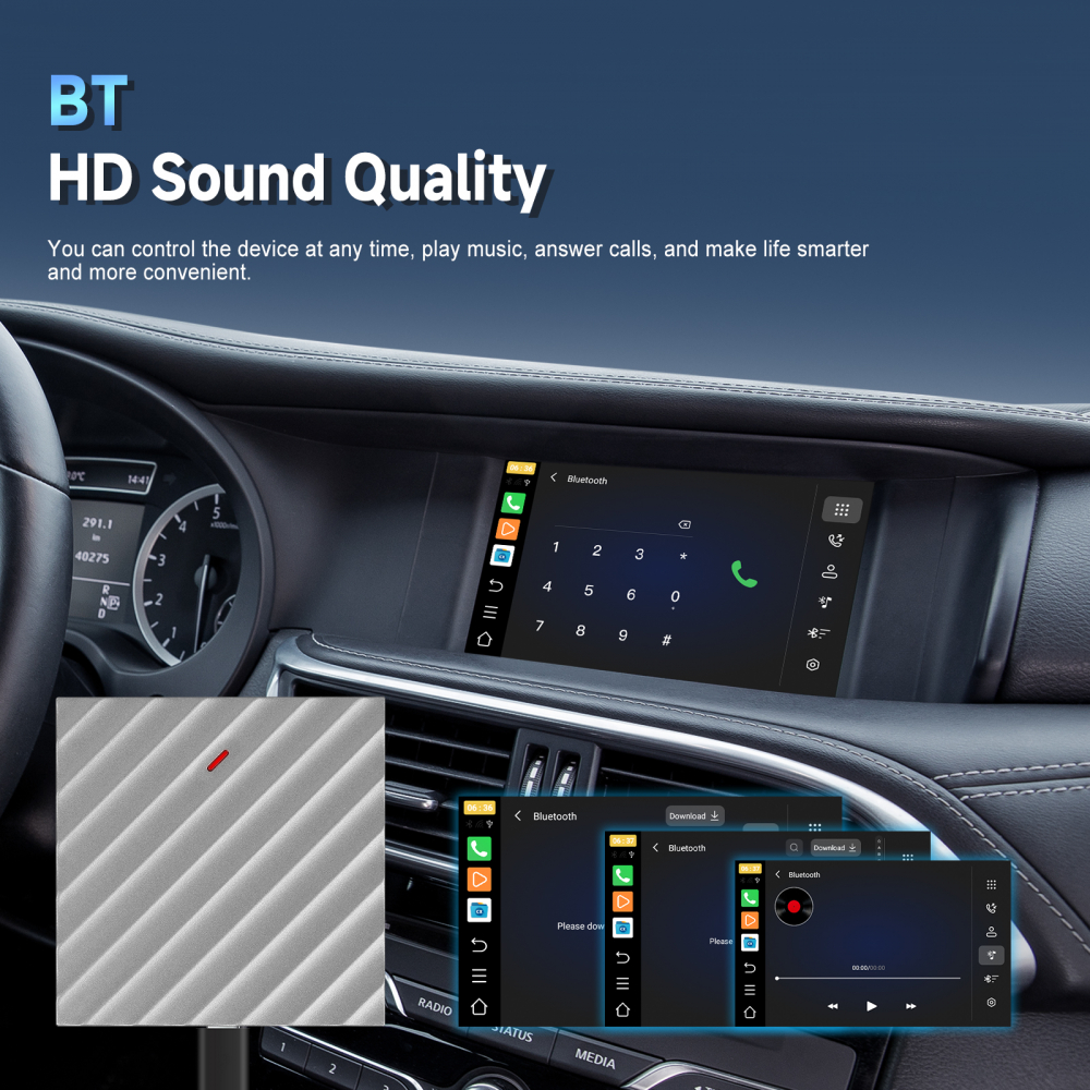 Adaptor universal, AI Box Android 12.0 cu Wireless CarPlay și Android Auto, 2GB RAM+16GB ROM, Wi-Fi Dual-Band, Suport TF Card și AirPlay [9]