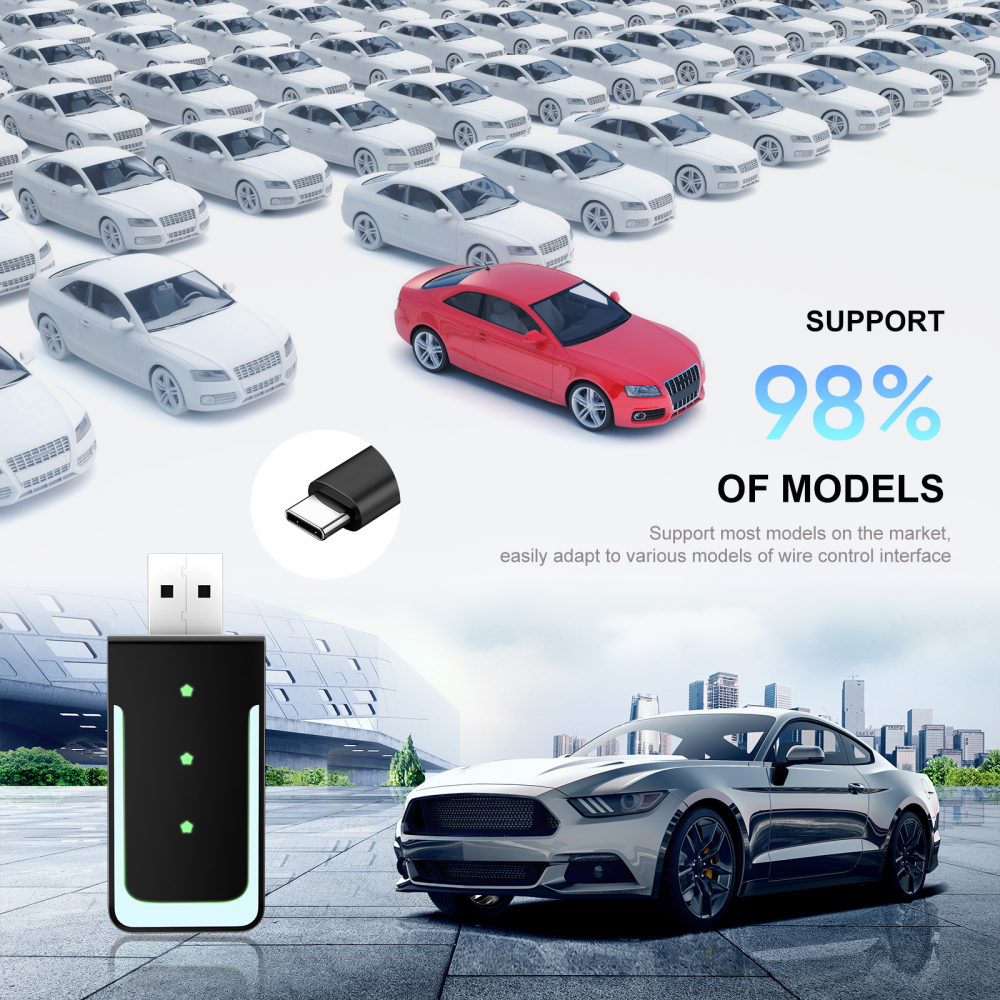 Adaptor USB A/C CarPlay & Android Auto Wireless – Transformă conexiunea cu cablu în conexiune wireless, Plug & Play [4]