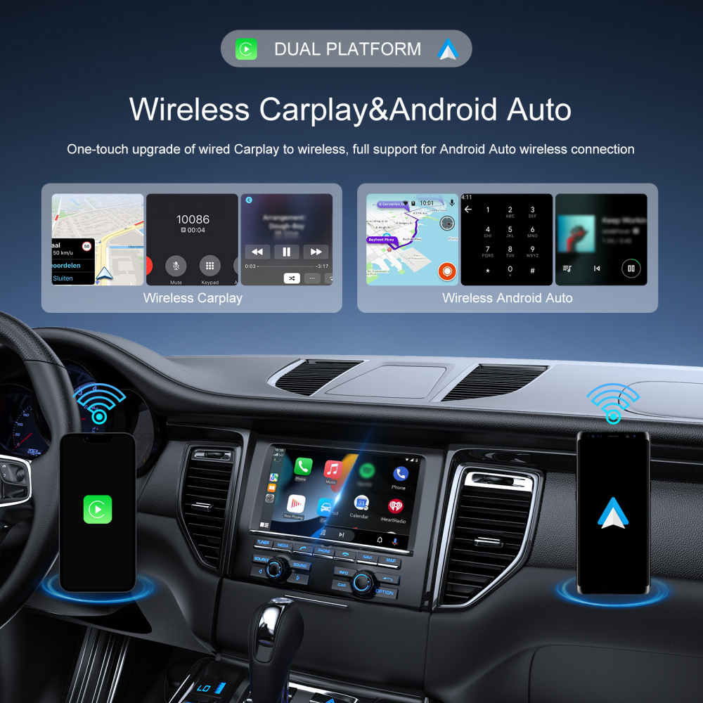 Adaptor USB A/C CarPlay & Android Auto Wireless – Transformă conexiunea cu cablu în conexiune wireless, Plug & Play [10]