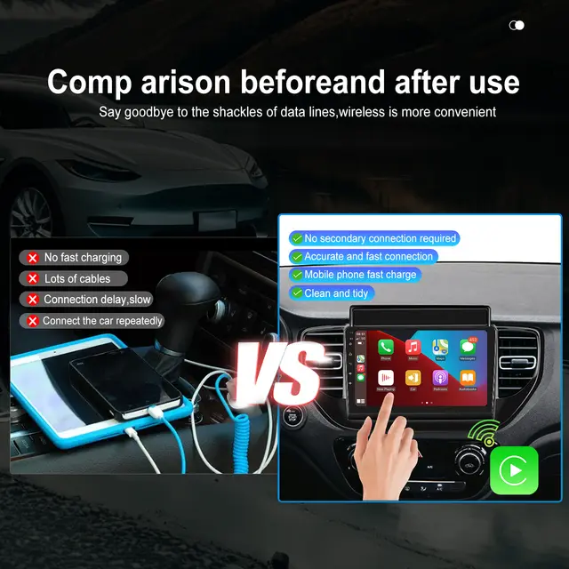 Adaptor Wireless CarPlay pentru Mașină - Transformă CarPlay cu Fir în Wireless | Compatibil cu Peste 600 Modele Auto | Conexiune Rapidă și Stabilă 5GHz WiFi" [4]