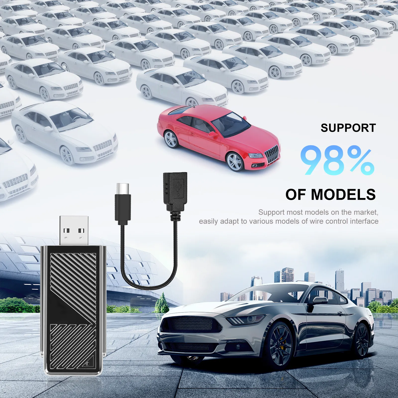 Adaptor Wireless CarPlay si Android Auto pentru Mașină - Transformă CarPlay si Android Auto cu Fir în Wireless | Compatibil cu Peste 600 Modele Auto | Conexiune Rapidă și Stabilă 5GHz WiFi [6]