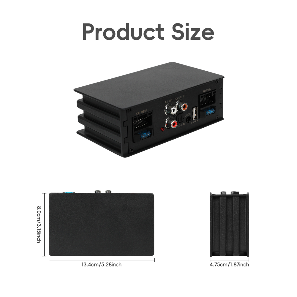 Amplificator Auto DSP 4 Canale 4x50W cu Bluetooth, Intrări Digitale și Control prin Aplicație [5]