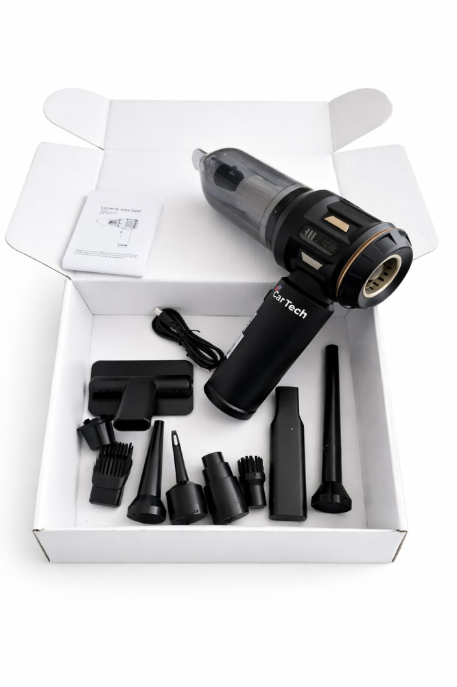 Aspirator 4 în 1 cu Acumulator 6000 mAh Li-ion, 18000PA, 3 viteze 120W Power, culoare Negru-Gold [2]