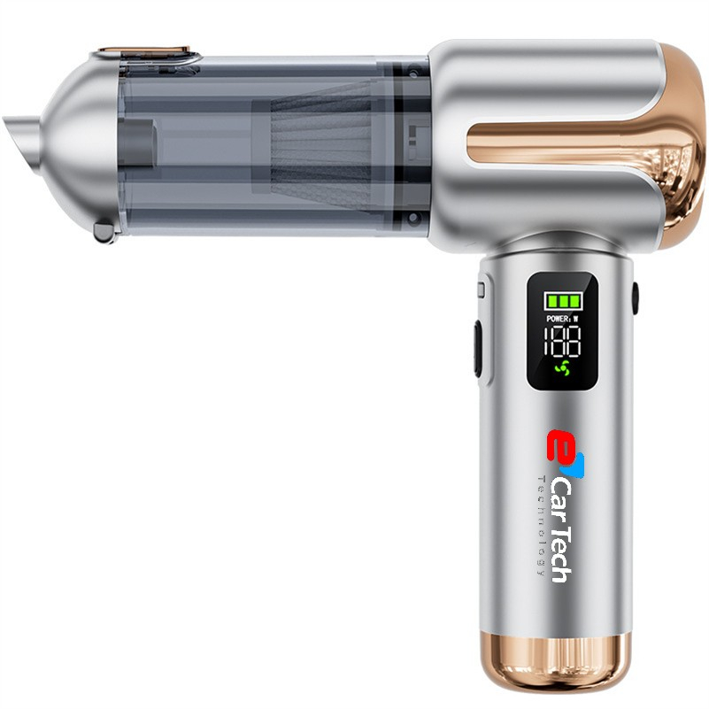 Aspirator Auto Portabil 4 în 1, Fără Fir, Motor Brushless 80.000 RPM, Display LCD, 3 Trepte de Viteză, Reîncărcabil [4]