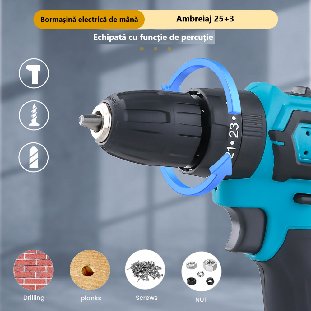 bormasina cu acumulator, bormasina 21v [6]