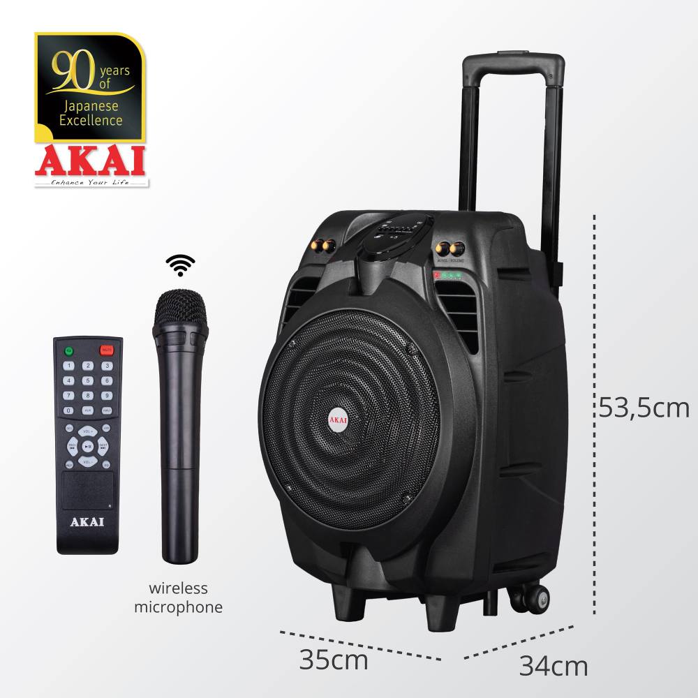 Boxă Activă Portabilă Akai SS023A‑X10 – Party Troller 50 W Bluetooth & Karaoke [2]