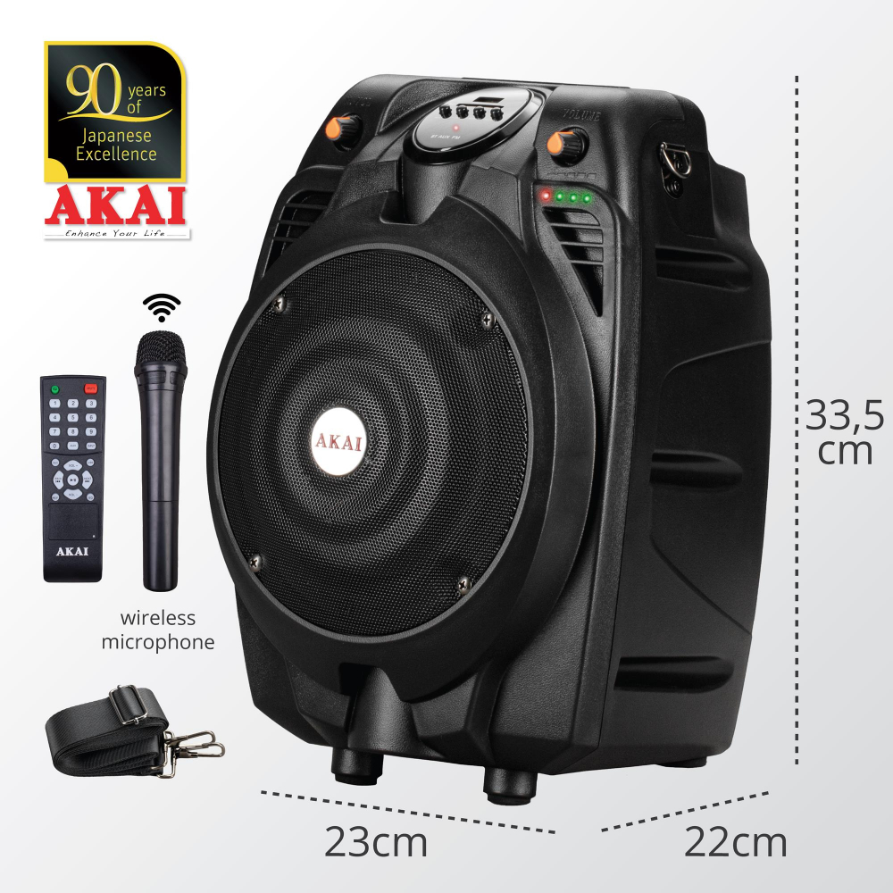 Boxă Karaoke Portabilă Akai SS022A-X6 cu Microfon și Baterie [2]
