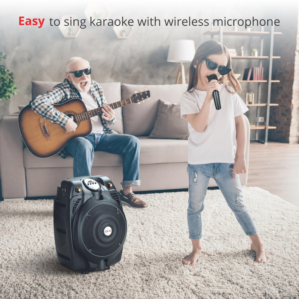 Boxă Karaoke Portabilă Akai SS022A-X6 cu Microfon și Baterie [6]