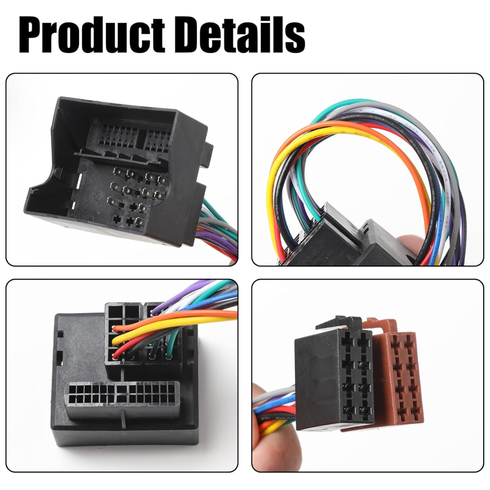 Cablu Adaptor ISO pentru Navigație/Radio Auto, Conector Universal 16 Pini, Compatibil cu VW Golf/Passat, Ford Fiesta/Focus, BMW, Jetta [2]